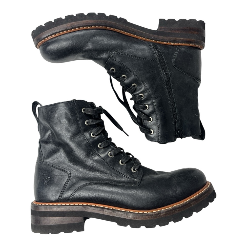 Frye Black Leather Ankle Boots